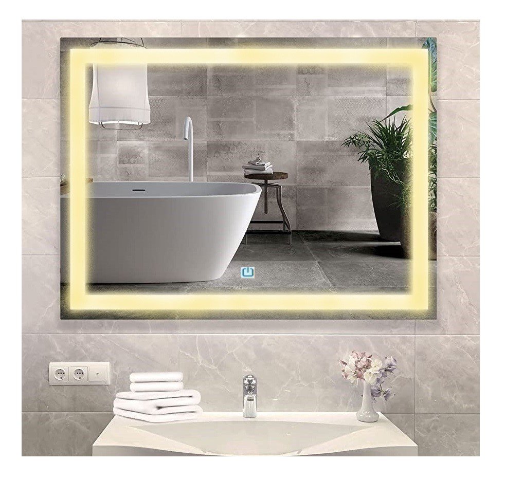 Ver imagem 5 de Espelho Jateado Iluminado com Led Quente e Touch 130x100cm Horizontal