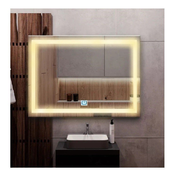Ver imagem 7 de Espelho Jateado Iluminado com Led Quente e Touch 130x100cm Horizontal