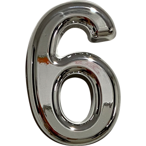 Números Residencial PVC Espelhado 15 Cm Resistente Elegante:Prata/6