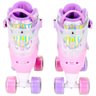 Patins Feminino Roller Infantil Rosa Borboleta Kit Proteção Unitoys Tam 30-33 - 6