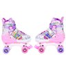 Patins Feminino Roller Infantil Rosa Borboleta Kit Proteção Unitoys Tam 30-33 - 7