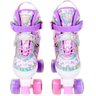 Patins Feminino Roller Infantil Rosa Borboleta Kit Proteção Unitoys Tam 30-33 - 5