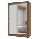 Ver imagem 3 de Guarda-roupa Solteiro 2 Portas de Correr com Espelho 2 Gavetas Rustic/branco Vivare Madesa