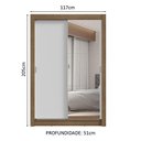 Ver imagem 4 de Guarda-roupa Solteiro 2 Portas de Correr com Espelho 2 Gavetas Rustic/branco Vivare Madesa