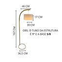 Ver imagem 3 de Luminária de Chão Lisboa Abajur de Piso Moderno Cúpula Linho Palha Base Circular Sala Quarto Luxo:do