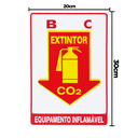 Ver imagem 2 de Combo 6 Placas De Sinalização Extintor BC CO2 Equipamento Inflamável 20x30 Acesso - X-713 F9e