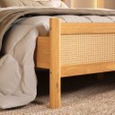 Ver imagem 3 de Cama King Madeira Maciça Rattan Palhinha Estrado Incluso Freijó Cefira Idimex