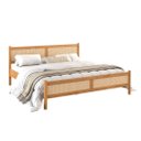 Ver mais imagens de Cama King Madeira Maciça Rattan Palhinha Estrado Incluso Freijó Cefira Idimex