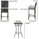 Ver imagem 2 de Mesa Bistrô e 4 Banquetas Roma Marrom Corda Náutica Estofado 8 Trama Original