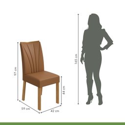 Conj. Mesa c/ Tampo 6 Cadeiras Material Sintético Apogeu Móveis Lopas - 4