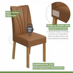 Conj. Mesa c/ Tampo 6 Cadeiras Material Sintético Apogeu Móveis Lopas - 10