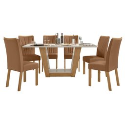 Conj. Mesa c/ Tampo 6 Cadeiras Material Sintético Apogeu Móveis Lopas - 2