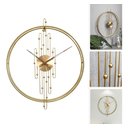 Ver imagem 1 de Relógio De Parede 3d Dourado Metal Design Europeu 50cm