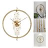 Relógio De Parede 3d Dourado Metal Design Europeu 50cm - 1