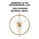 Ver mais imagens de Relógio De Parede 3d Dourado Metal Design Europeu 50cm