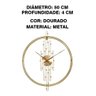 Relógio De Parede 3d Dourado Metal Design Europeu 50cm - 8