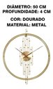 Ver mais imagens de Relógio De Parede 3d Dourado Metal Design Europeu 50cm