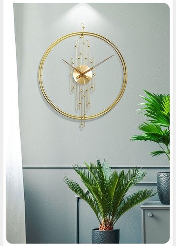 Relógio De Parede 3d Dourado Metal Design Europeu 50cm - 7