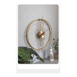 Relógio De Parede 3d Dourado Metal Design Europeu 50cm - 3
