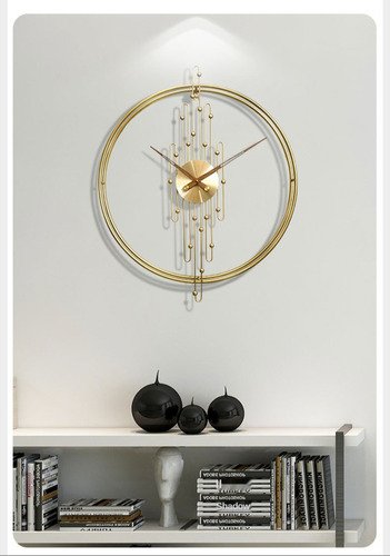 Relógio De Parede 3d Dourado Metal Design Europeu 50cm - 6