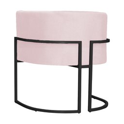 Poltrona Decorativa Luana Base Preta Suede Cores - DS Estofados Poltrona Luana Rosa Bebê - 5