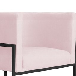 Poltrona Decorativa Luana Base Preta Suede Cores - DS Estofados Poltrona Luana Rosa Bebê - 4