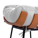 Ver imagem 3 de Poltrona Costela Esqueleto Sala Quarto Recepção Escritório Base Fixa Corino Branco