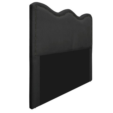 Cabeceira Queen Bari P02 160 cm Para Cama Box Suede Preto