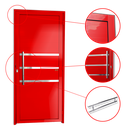 Ver imagem 2 de Porta Alumínio Lambril c/Friso c/Puxador e.Vermelho 90 Brimak