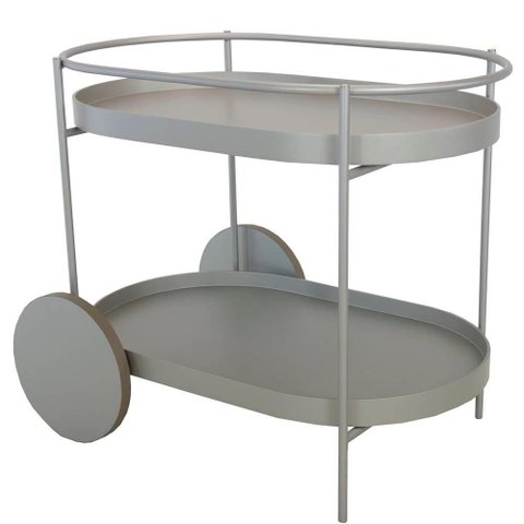 Carrinho para Bar Niall Aluminium com Rodas Recouro Fendi 90cm - 67717