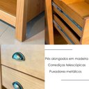 Ver imagem 3 de Mesa Escrivaninha Madeira Maciça 110 Cm 9138 Freijo Milani Store