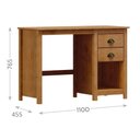 Ver imagem 4 de Mesa Escrivaninha Madeira Maciça 110 Cm 9138 Freijo Milani Store