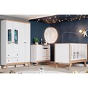 Ver imagem 1 de Quarto de Bebê Completo Confete 3 Peças (1 Guarda Roupa + 1 Berço + 1 Cômoda) Qi57 Branco-