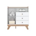 Ver imagem 3 de Quarto de Bebê Completo Confete 3 Peças (1 Guarda Roupa + 1 Berço + 1 Cômoda) Qi57 Branco-