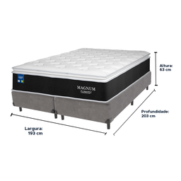Cama Box e Colchão Magnum Molas Ensacadas King Plumatex: Cinza - 3