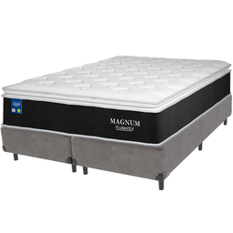 Cama Box e Colchão Magnum Molas Ensacadas King Plumatex: Cinza - 1