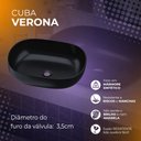 Ver imagem 2 de Cuba Sobrepor Banheiro de Cerâmica Verona Mármore Sintético:Preto