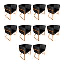 Ver imagem 1 de Kit 10 Poltronas Decorativa Sala de Estar Base de Ferro Cobre Veludo Preto