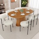 Ver imagem 2 de Mesa para Sala de Jantar Valência com 06 Cadeiras Sala de Jantar Louise L02 Linho Champagne - Lyam