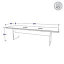 Ver imagem 3 de Mesa de Reunião Escritório 2,50m Freijó com Preto 100% MDF Cor:Freijó com Preto
