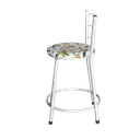 Ver imagem 5 de Jogo 3 Banqueta Baixa Para Cozinha Epoxi Branca Estofado Floral Floral