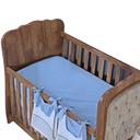 Ver imagem 2 de Lençol de Berço Americano com Elástico Percal de Algodão Liso Menino Menina 1 Peça:azul Bebe