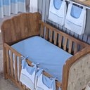 Ver imagem 1 de Lençol de Berço Americano com Elástico Percal de Algodão Liso Menino Menina 1 Peça:azul Bebe