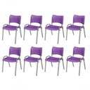 Ver imagem 1 de Cadeira Iso Base Cinza Escola, Escritório Violeta Kit 8 Un
