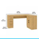 Ver imagem 3 de Mesa Escrivaninha de Canto Home Office Moderno 3 Gavetas 120cm Carvalho Menu Móveis