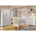 Ver imagem 1 de Quarto de Bebê Completo com Guarda-Roupa 3 Portas, Cômoda e Berço Mini Cama Allegra Espresso Móveis