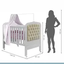 Ver mais imagens de Quarto de Bebê Completo com Guarda-Roupa 3 Portas, Cômoda e Berço Mini Cama Allegra Espresso Móveis