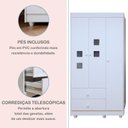 Ver imagem 4 de Quarto de Bebê Completo 100% MDF com Guarda Roupa 3 Portas, Cômoda e Berço Mini Cama Life