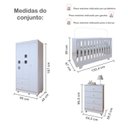 Ver imagem 2 de Quarto de Bebê Completo 100% MDF com Guarda Roupa 3 Portas, Cômoda e Berço Mini Cama Life
