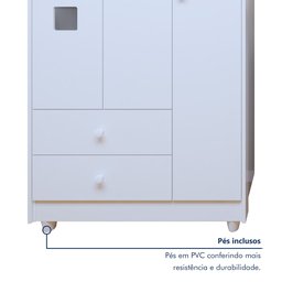 Quarto de Bebê Completo 100% MDF com Guarda Roupa 3 Portas, Cômoda e Berço Mini Cama Life Espresso Móveis - 7